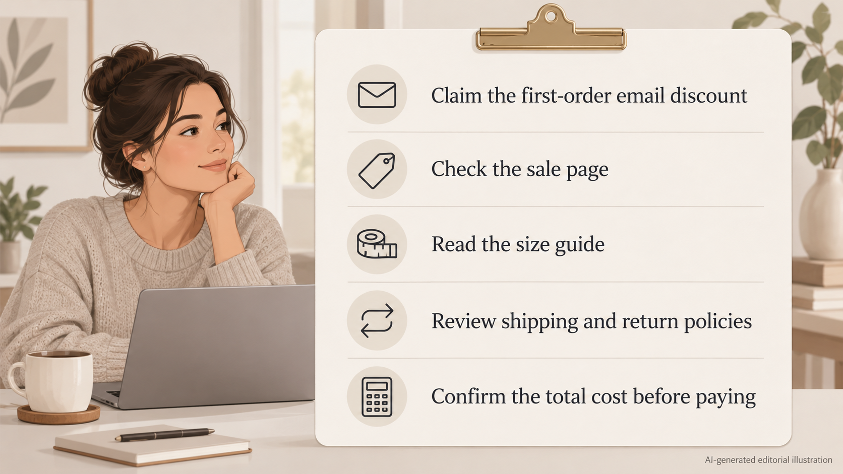 Give readers a quick visual checklist to run through before ordering from FSJshoes.com